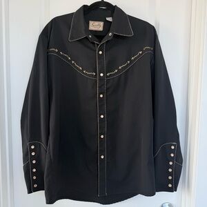 SCULLY | Black Snap front Western Shirt - Size medium